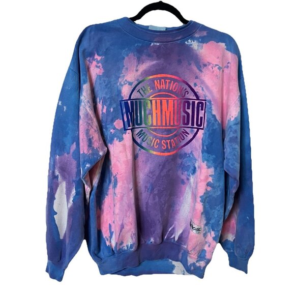 Vintage Other - Vintage Much Music Sweatshirt Tie Dye O/S Radical MuchMusic 90s Made in Canada